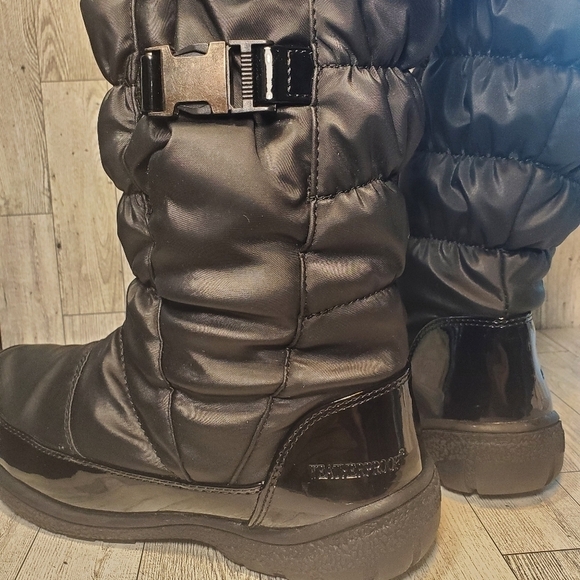 NEW WOMEN WATERPROOF Brand BLACK FAUX FUR LINING ZIP UP BOOTS 10M - Picture 4 of 11